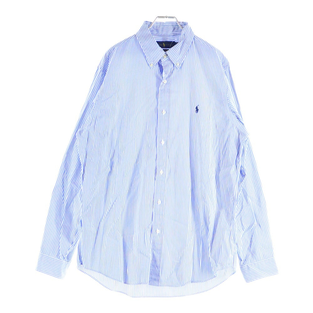 POLO RALPH LAUREN(ポロラルフローレン) CLASSIC FIT クラシックフィット ストライプ ボタンダウン長袖シャツ ホワイト/ブルー