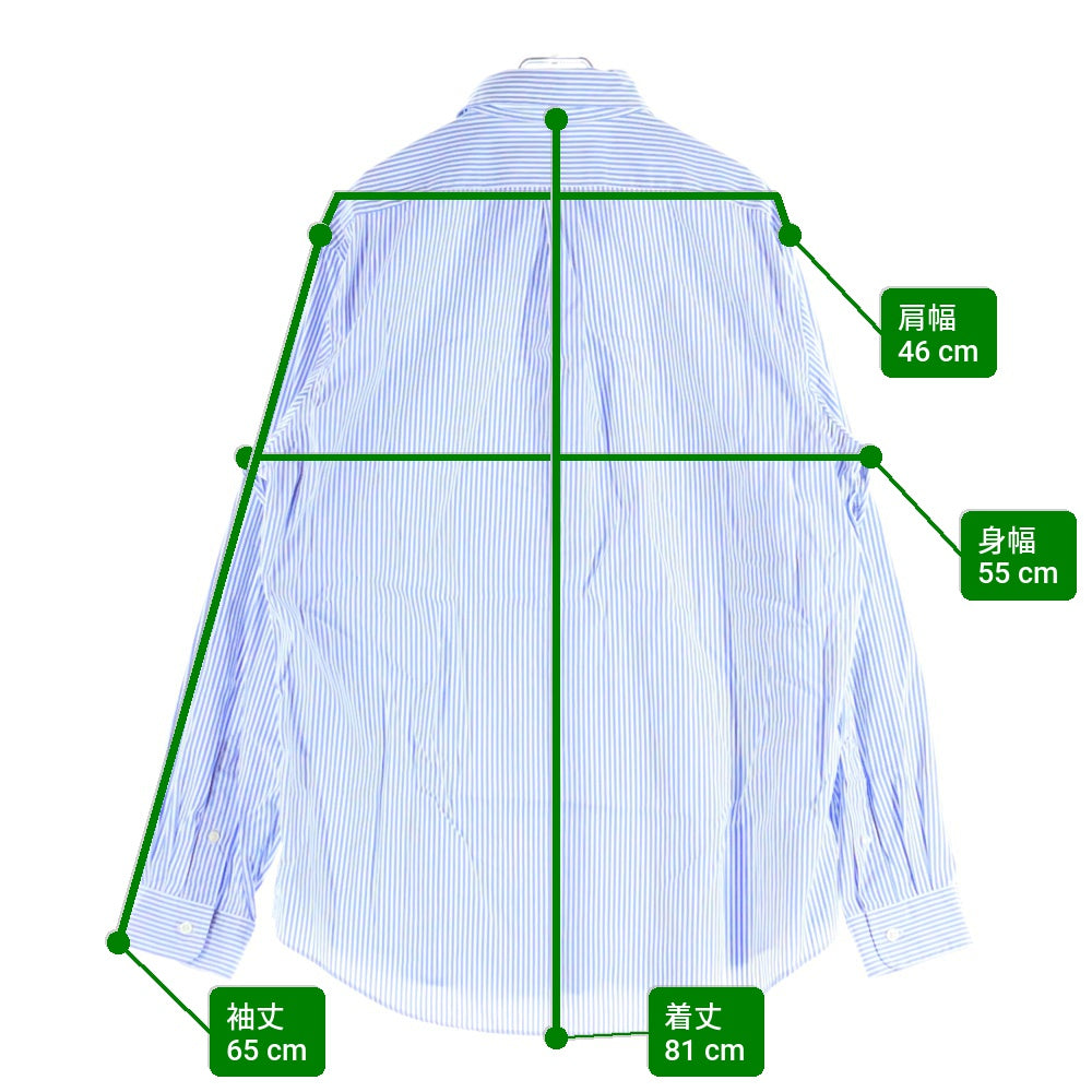 POLO RALPH LAUREN(ポロラルフローレン) CLASSIC FIT クラシックフィット ストライプ ボタンダウン長袖シャツ ホワイト/ブルー