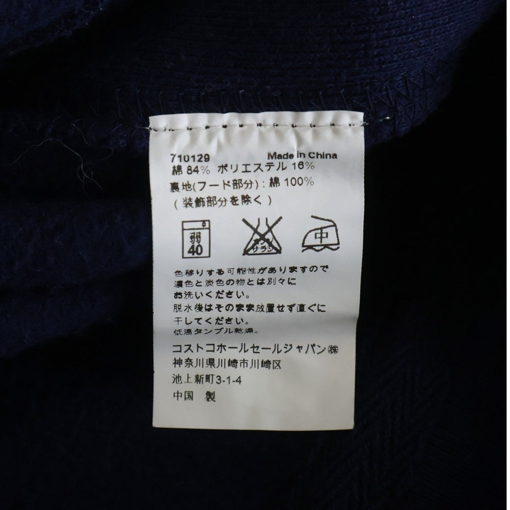 POLO RALPH LAUREN(ポロラルフローレン) 00s ミニポニー フード裏地サーマル ジップアップ プルオーバースウェットパーカー フーディ ネイビー