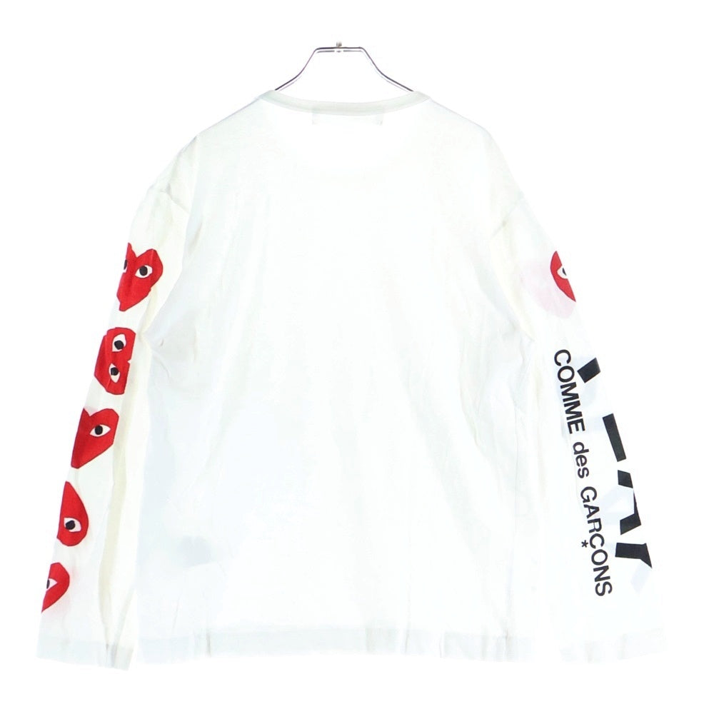 PLAY COMME des GARCONS(プレイコムデギャルソン) 19SS Heart L/S tee アームプリント クルーネック 長袖Tシャツ カットソー ホワイト AZ-T262