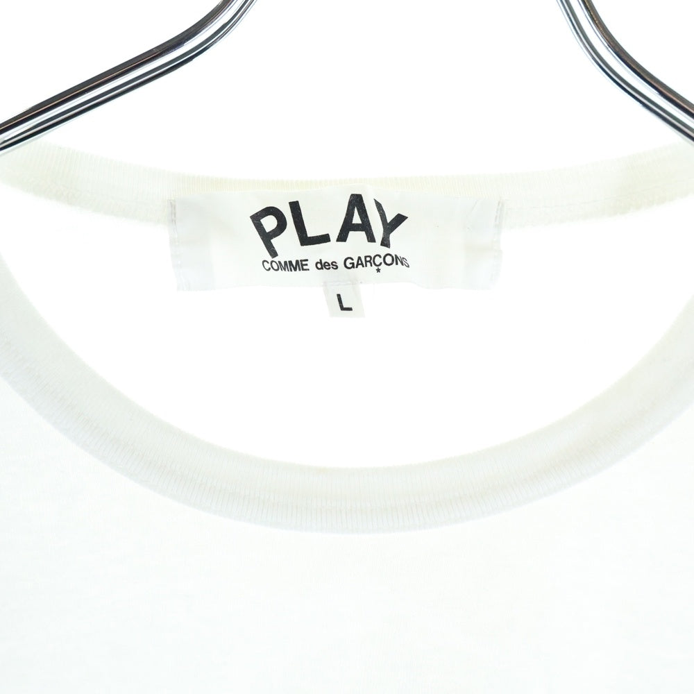 PLAY COMME des GARCONS(プレイコムデギャルソン) 19SS Heart L/S tee アームプリント クルーネック 長袖Tシャツ カットソー ホワイト AZ-T262