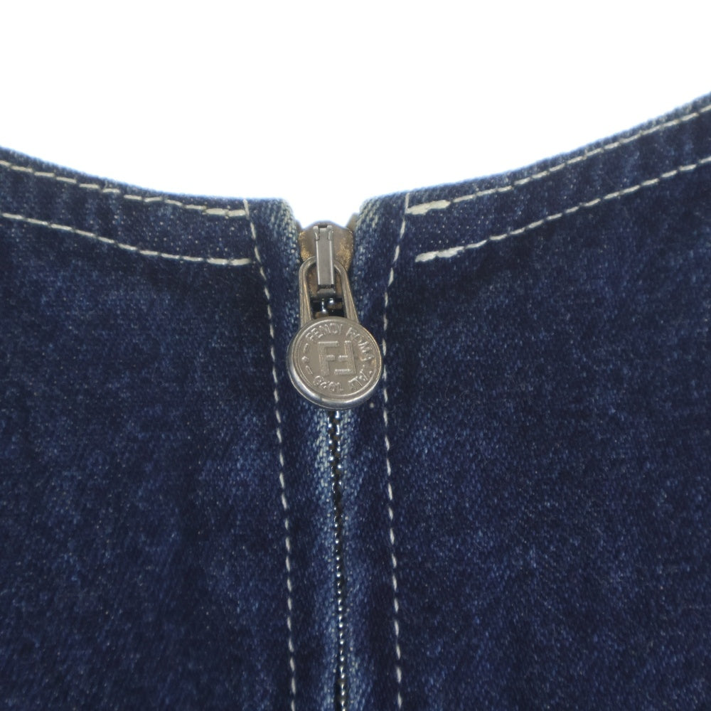 FENDI(フェンディ) FFロゴ ノースリーブ デニム ワンピース インディゴ レディース