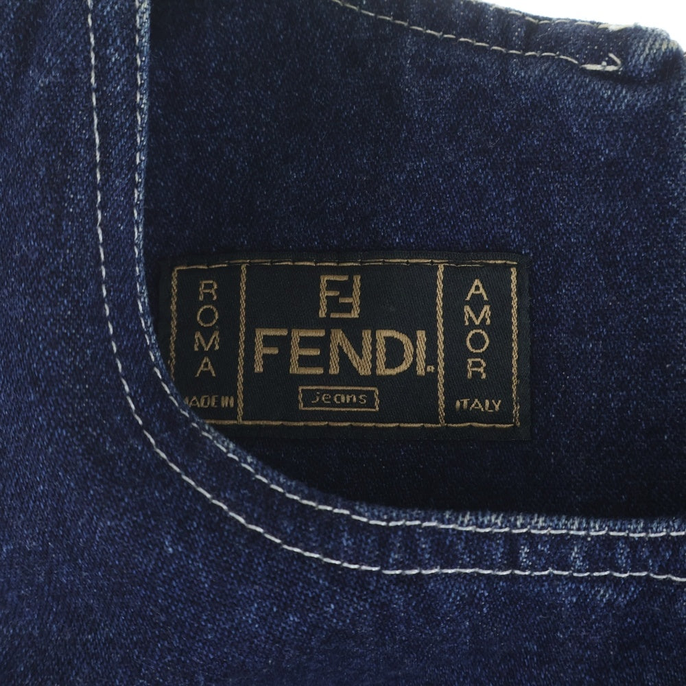 FENDI(フェンディ) FFロゴ ノースリーブ デニム ワンピース インディゴ レディース