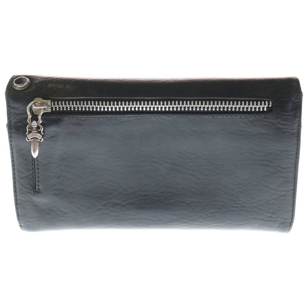 CHROME HEARTS(クロムハーツ) WAVE ウェーブ レザーウォレット 財布　ブラック BCA375