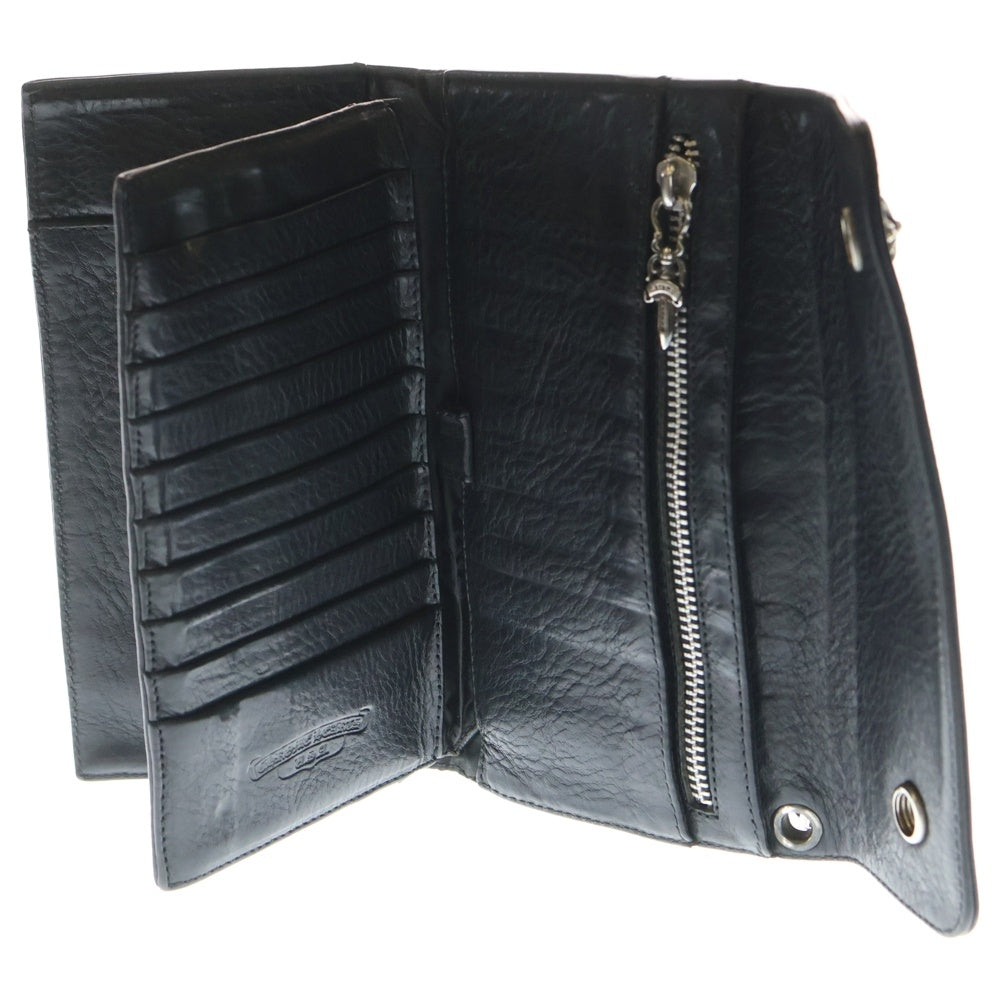 CHROME HEARTS(クロムハーツ) WAVE ウェーブ レザーウォレット 財布　ブラック BCA375