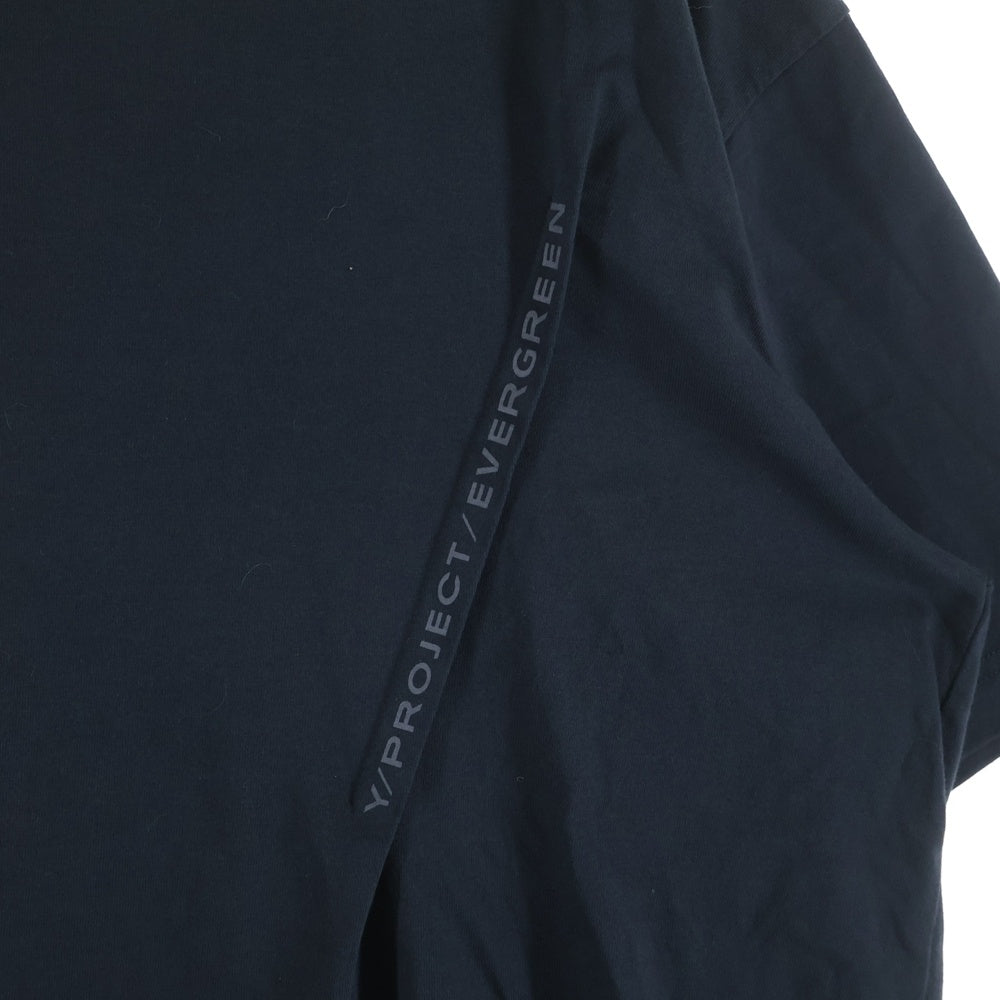 Y/PROJECT(ワイプロジェクト) EVERGREEN T-SHIRT エバーグリーン ピンチロゴ クルーネック半袖Tシャツ カットソー ブラック 204TS001 J83