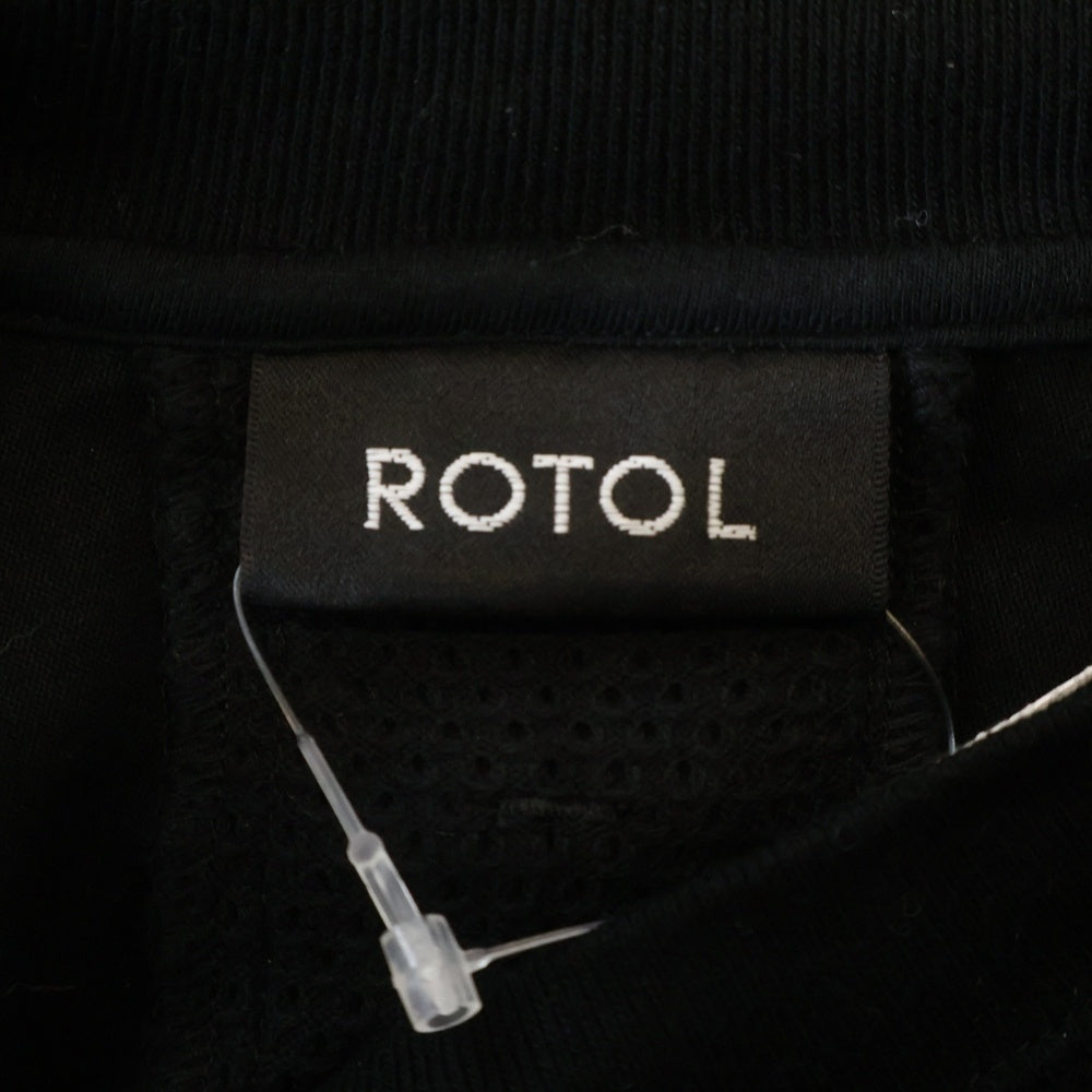 ROTOL(ロトル) CROSS MESH TEE クロス メッシュ切替 クルーネック半袖Tシャツ カットソー ブラック