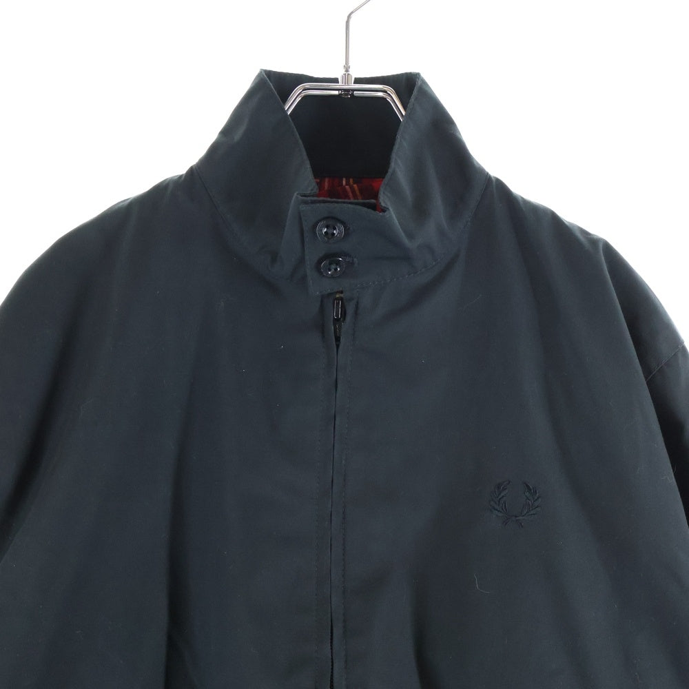 FRED PERRY(フレッドペリー) HARRINGTON JACKET 裏地タータンチェック ロゴエンブロイダリー スタンドカラー ハリントンジャケット ブラック J1170