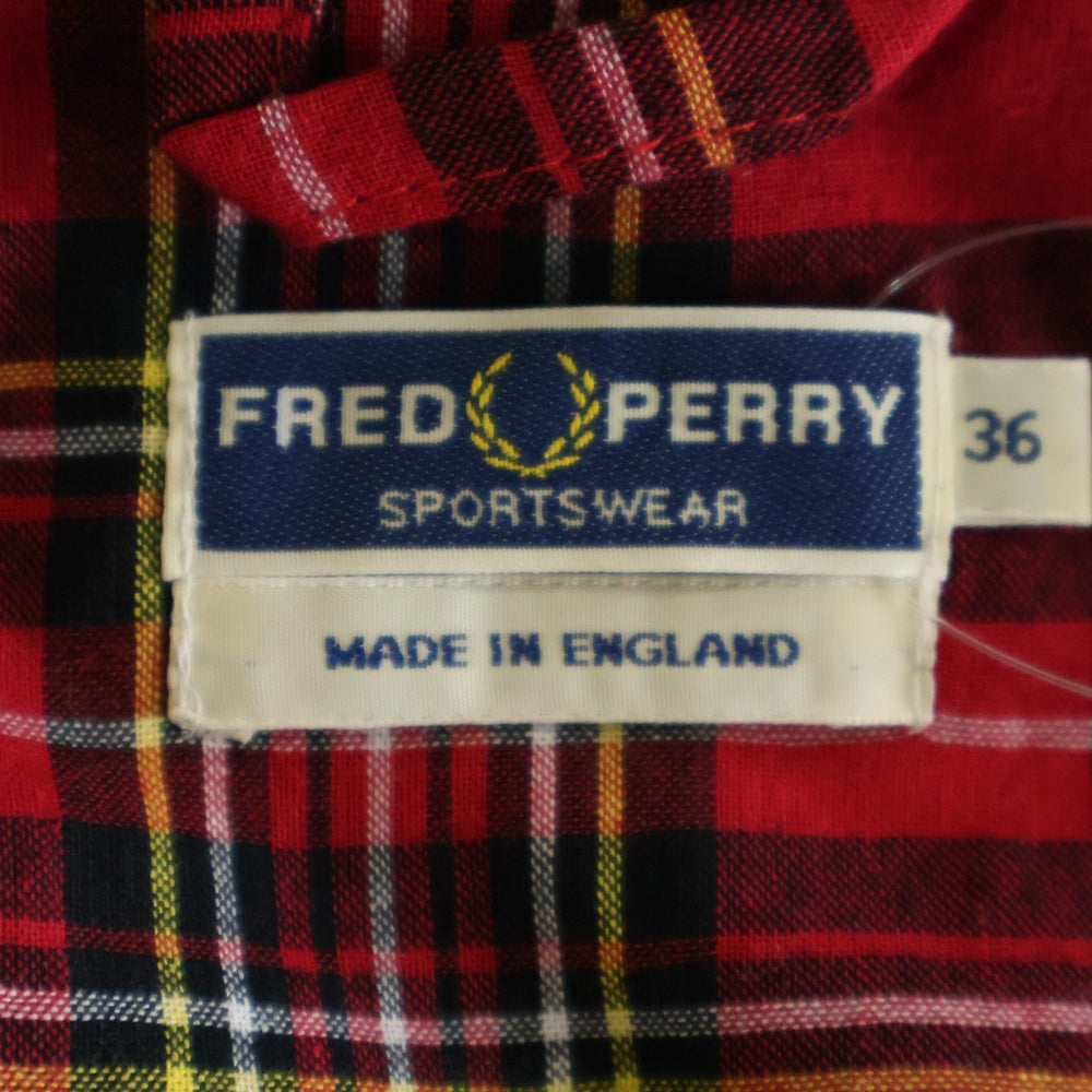 FRED PERRY(フレッドペリー) HARRINGTON JACKET 裏地タータンチェック ロゴエンブロイダリー スタンドカラー ハリントンジャケット ブラック J1170
