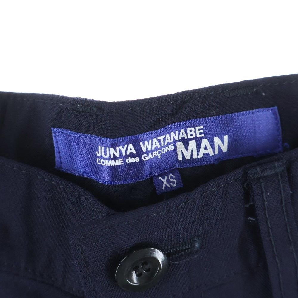 JUNYA WATANABE COMME des GARCONS(ジュンヤワタナベ コムデギャルソン) 15SS AD2014 シンチバック付 ウールスラックスパンツ ネイビー WO-P046