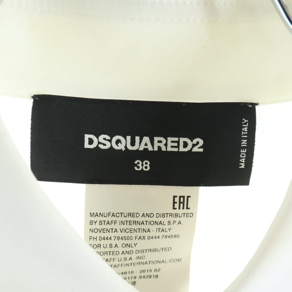 DSQUARED2(ディースクエアード) 15AW ドッキング シャツ切り替え ロングスリーブ ワンピースドレス レディース ブラック/ホワイト S72CU0179