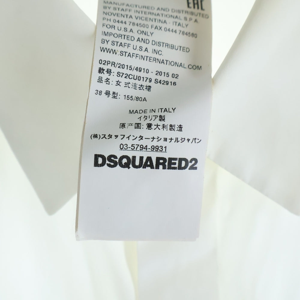 DSQUARED2(ディースクエアード) 15AW ドッキング シャツ切り替え ロングスリーブ ワンピースドレス レディース ブラック/ホワイト S72CU0179