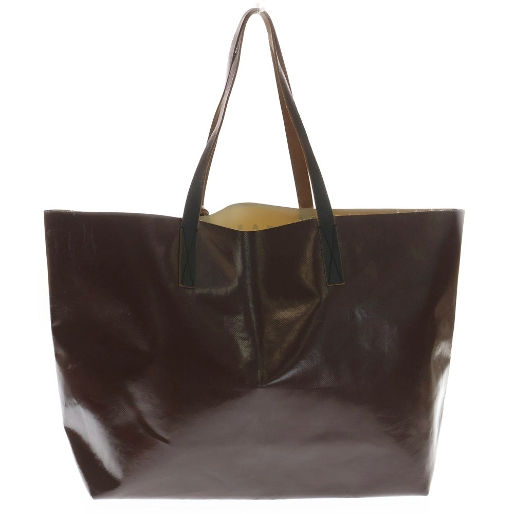 MARNI(マルニ) TRIBECA SHOPPING BAG トライベッカ ショッピングバッグ バイカラー トートバッグ ホワイト/ブラウン SHMQ0010A0 P3572
