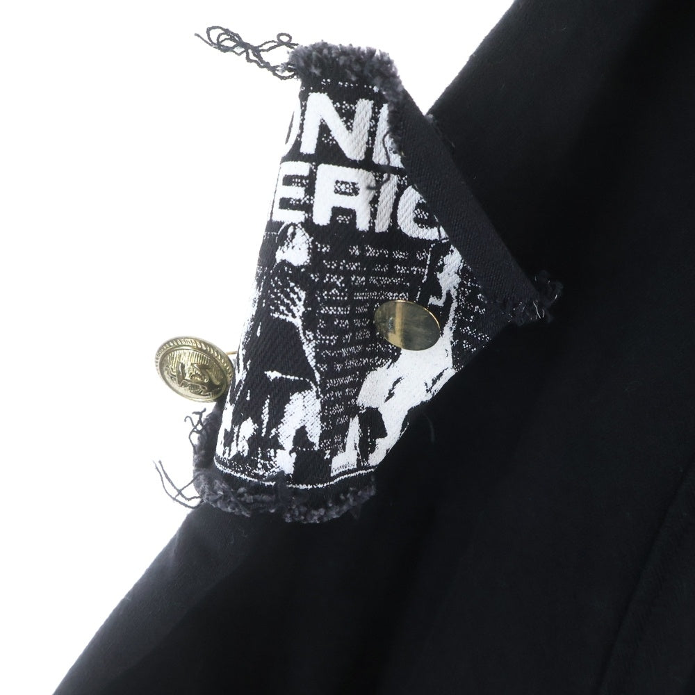 RAF SIMONS(ラフシモンズ) 20SS Oversized Hoodie with Patches and Pins パッチワーク オーバーサイズド フーデッド パーカー ブラック 201-175