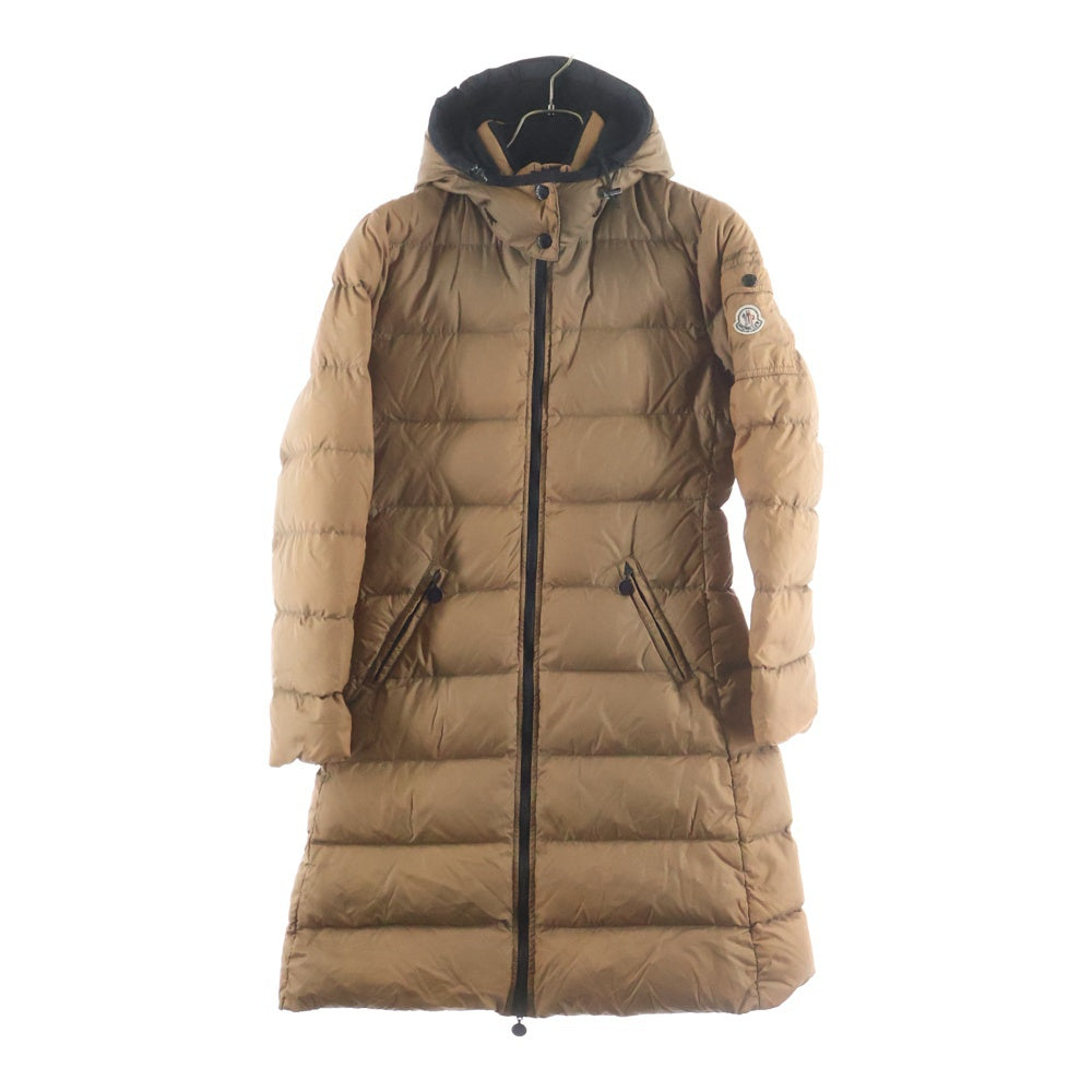 MONCLER(モンクレール) MOKA モカ アームロゴワッペン ジップアップ フーデッドダウンジャケット ブラウン 49332/50/68959