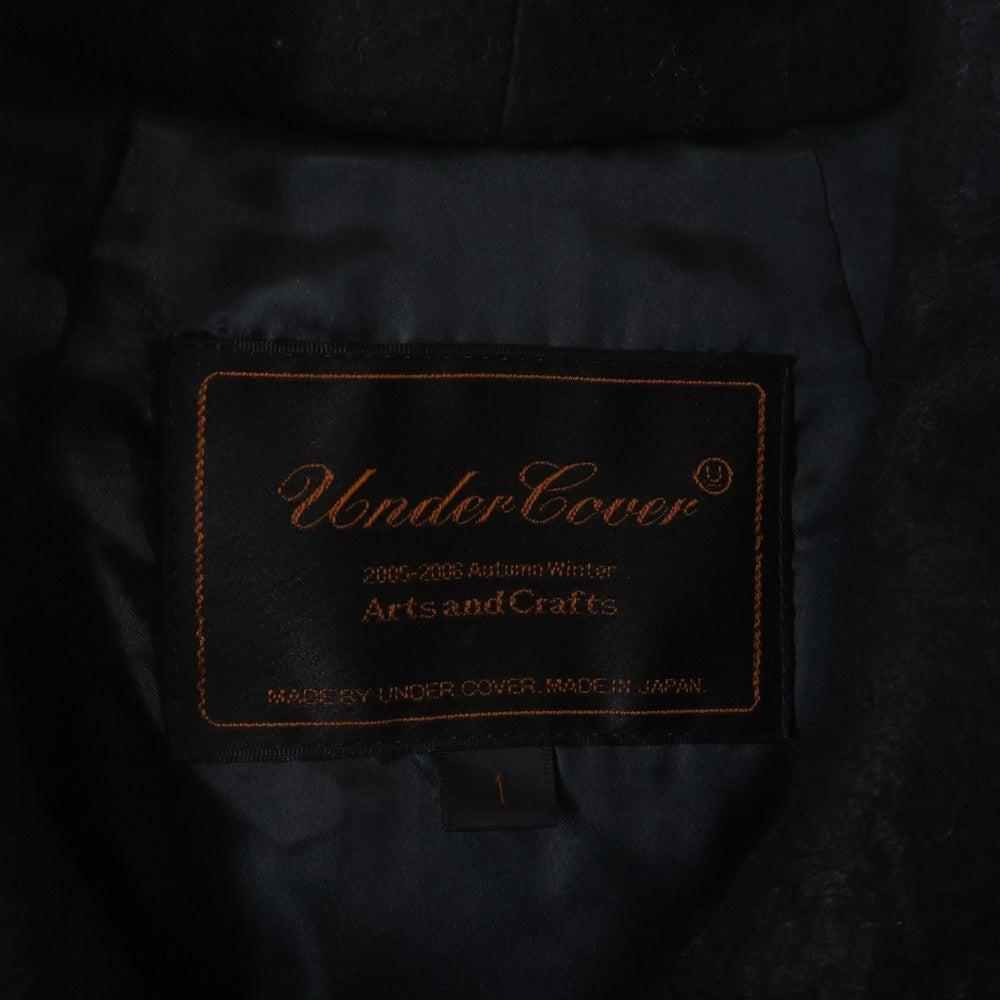 UNDERCOVER(アンダーカバー) 05AW ARTS&CRAFTS期 ストールドッキング ハイネック フーデッドコート ブラック 5A33-C7