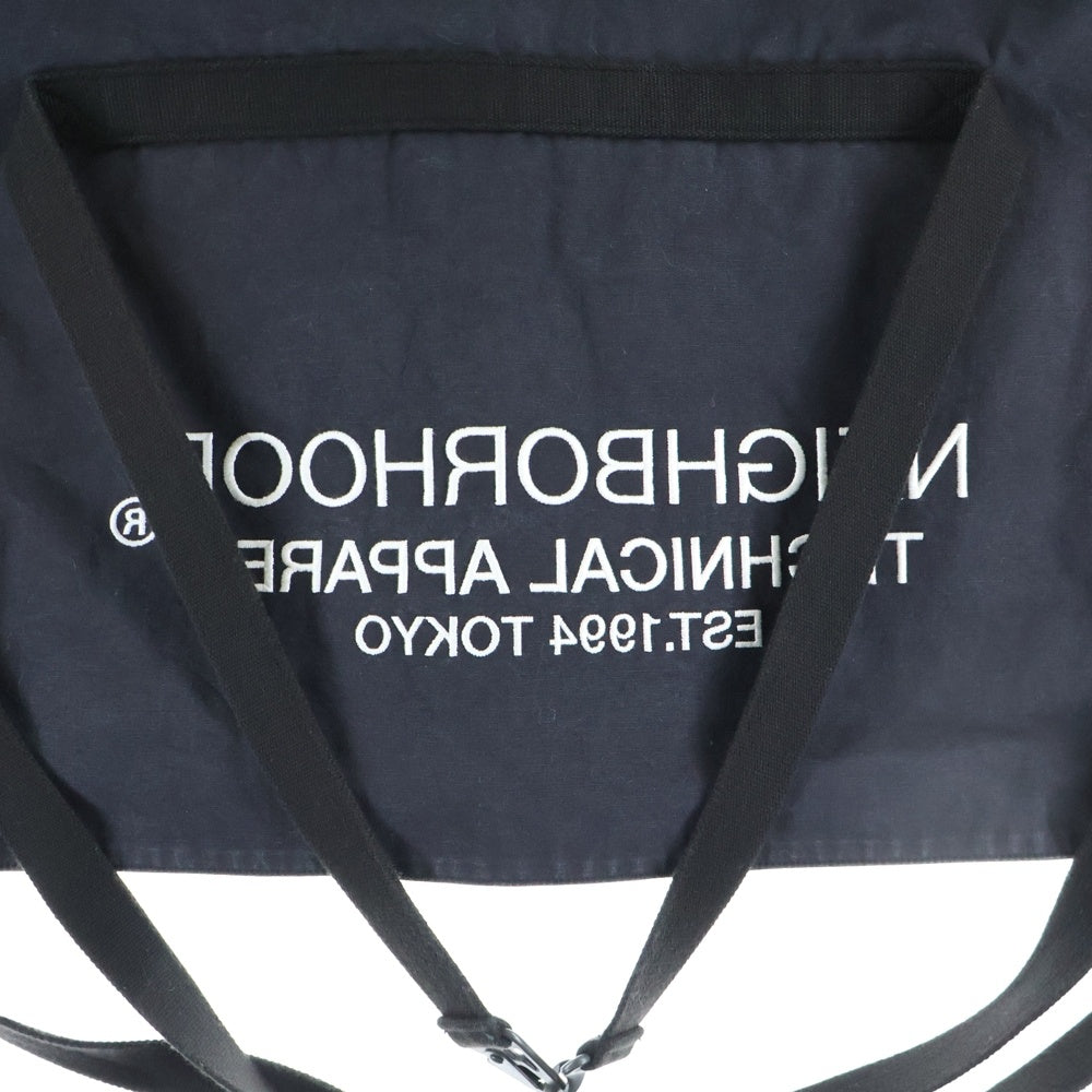 NEIGHBORHOOD(ネイバーフッド) 21SS LS/C-VEST ダックキャンバス バックロゴエンブロイダリー フーデッドベスト ジャケット ブラック 211YTNH-JKM05