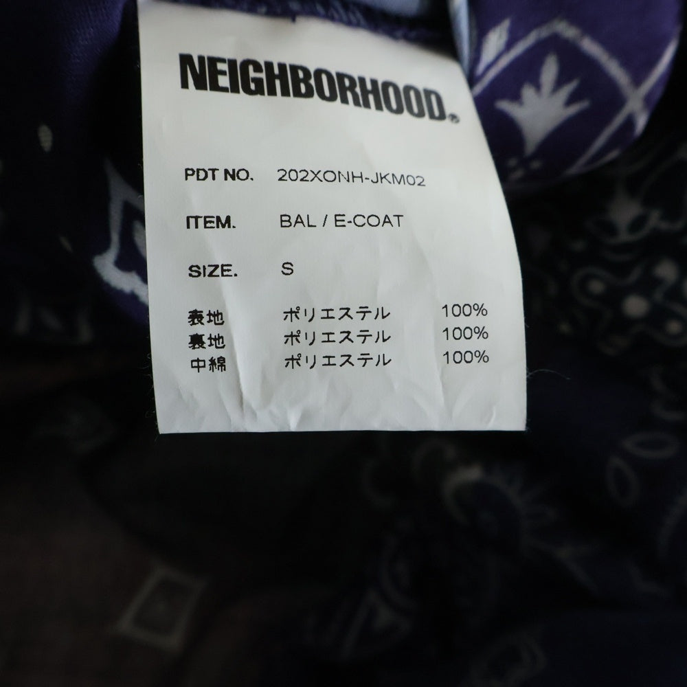 NEIGHBORHOOD(ネイバーフッド) 20AW BAL E-COAT 裏地バンダナ柄 ステン