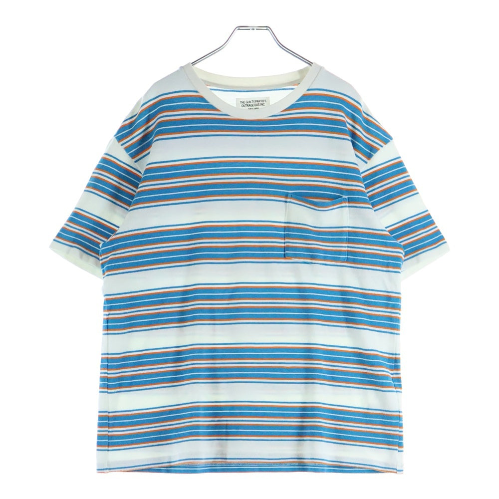 WACKO MARIA(ワコマリア) 鹿の子 クルーネック 半袖ポケットTシャツ カットソー マルチカラー