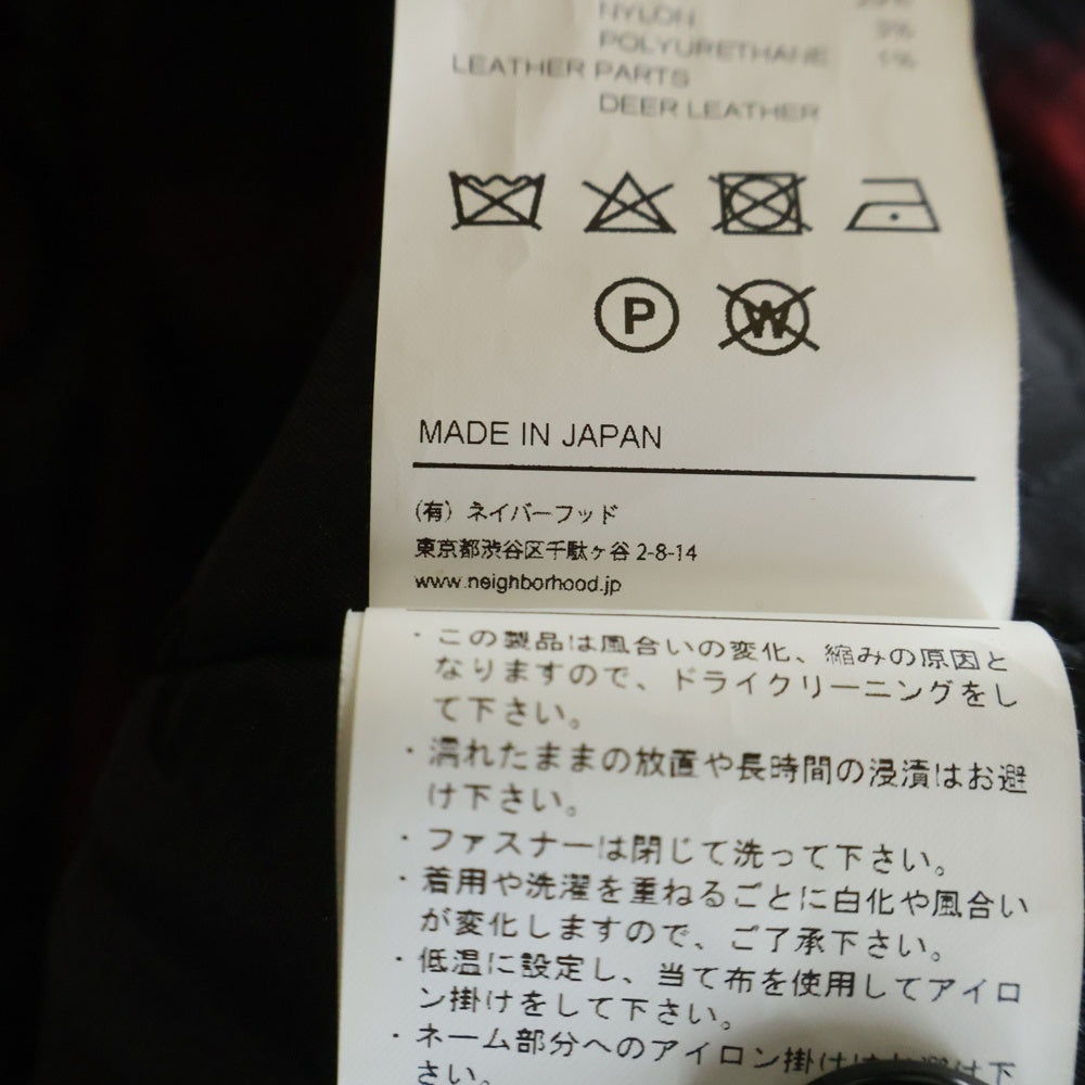 NEIGHBORHOOD(ネイバーフッド) 22AW BUFFALO CHECK JACKET バッファローチェック ジップアップジャケット レッド 222UTNH-JKM01