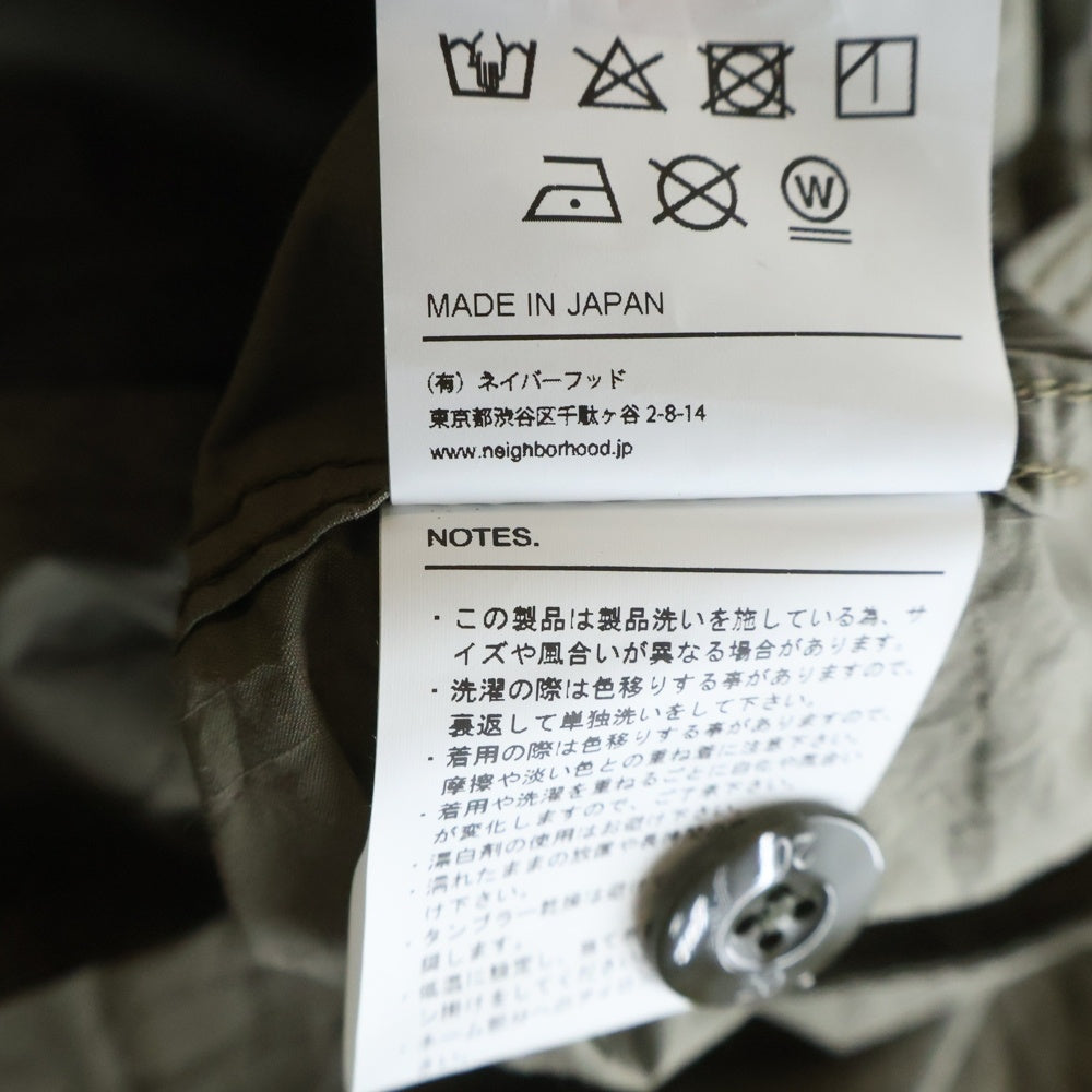 NEIGHBORHOOD(ネイバーフッド) 22SS COVERALL/CN-JK リップストップ カバーオール シャツジャケット カーキ 221UTNH-JKM03