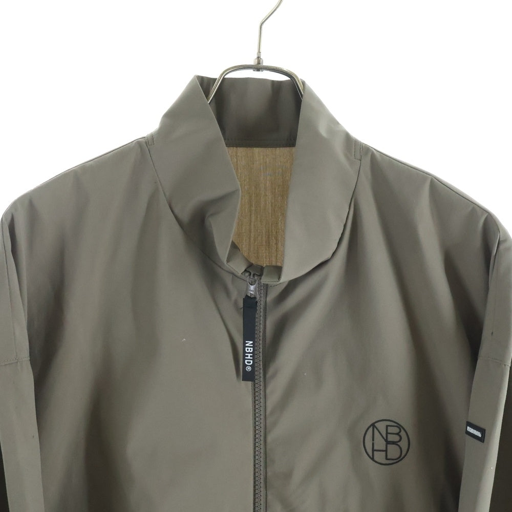 NEIGHBORHOOD(ネイバーフッド) 22SS POLY STAND/E-JK バックロゴプリント ジップアップジャケット ブラウン 221AQNH-JKM01