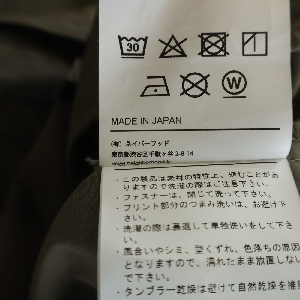 NEIGHBORHOOD(ネイバーフッド) 22SS POLY STAND/E-JK バックロゴプリント ジップアップジャケット ブラウン 221AQNH-JKM01