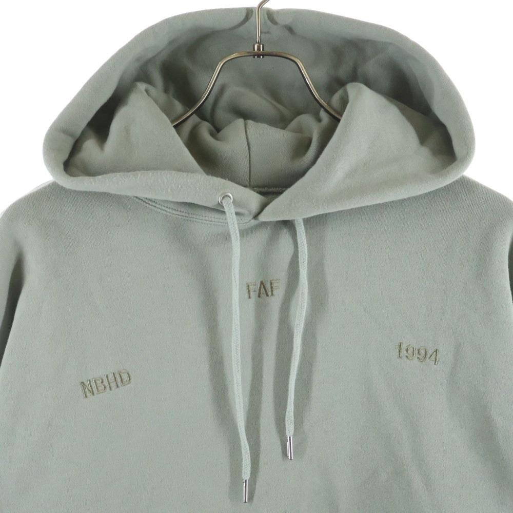 NEIGHBORHOOD(ネイバーフッド) 22SS ×RUSSELL ATHLETIC C-HOODED ラッセルアスレチック ロゴエンブロイダリー プルオーバーフーディー パーカー グリーン 221XRRUN-CSM02