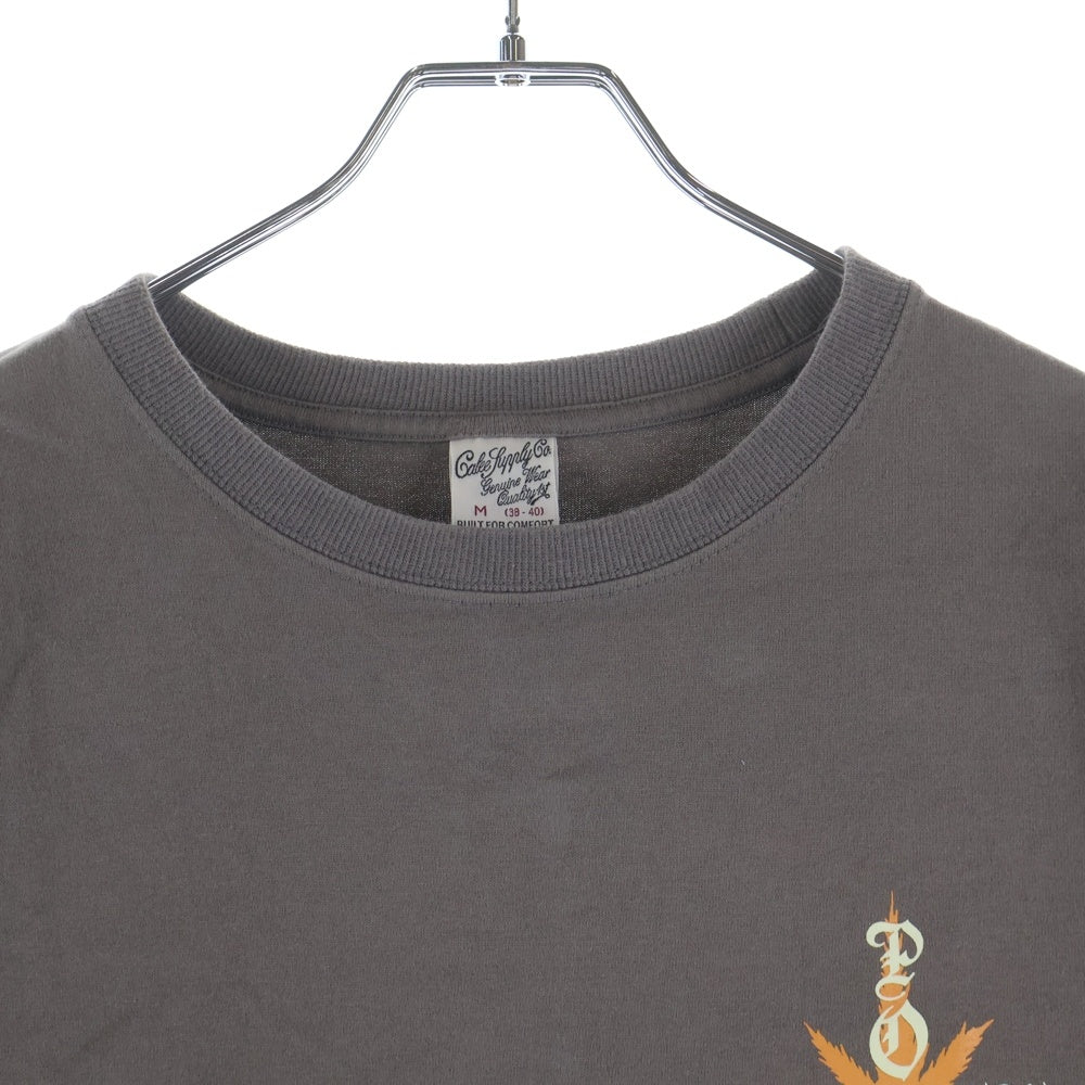 CALEE(キャリー) DROP SHOULDER COUNTERSIGN SNAKE ドロップショルダー カウンターサイン スネーク ロゴプリント クルーネック半袖Tシャツ カットソー ブラウン