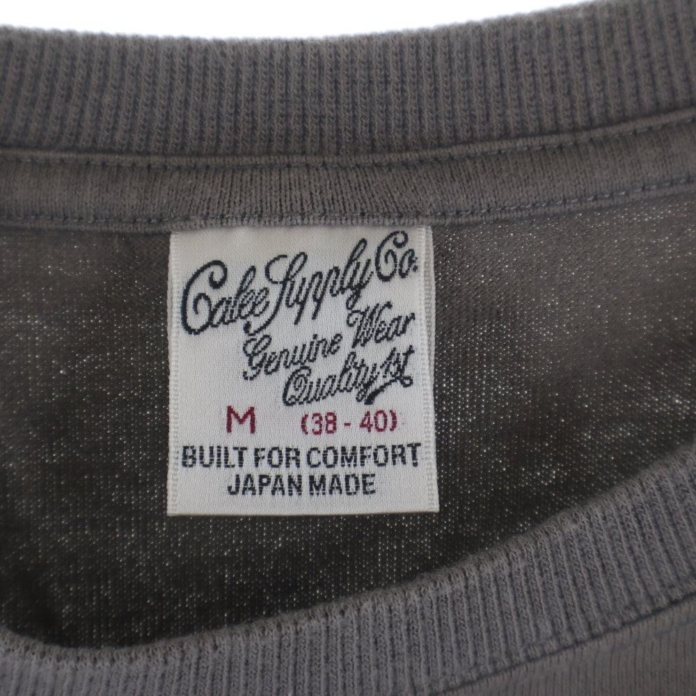 CALEE(キャリー) DROP SHOULDER COUNTERSIGN SNAKE ドロップショルダー カウンターサイン スネーク ロゴプリント クルーネック半袖Tシャツ カットソー ブラウン