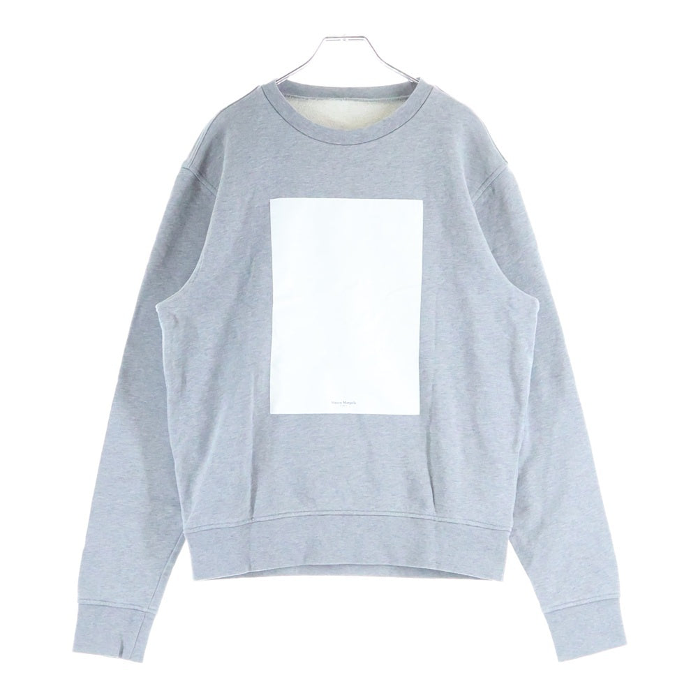 Maison Martin Margiela(メゾンマルタンマルジェラ) 19AW フロントスクエアロゴパッチ クルーネック スウェットトレーナー グレー S50GU0098 S25368