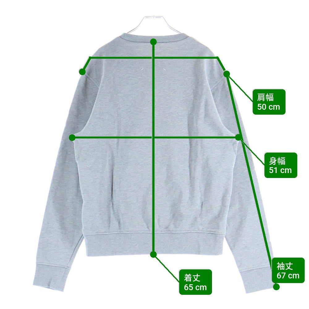 Maison Martin Margiela(メゾンマルタンマルジェラ) 19AW フロントスクエアロゴパッチ クルーネック スウェットトレーナー グレー S50GU0098 S25368