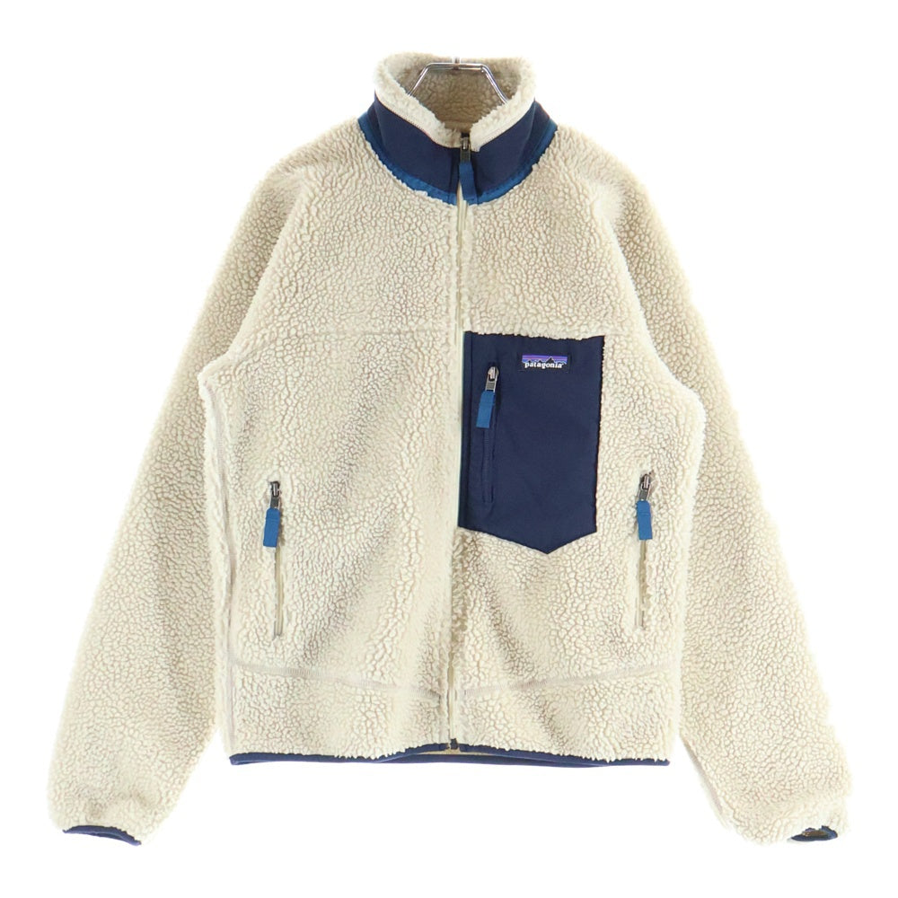 PATAGONIA(パタゴニア) 18AW CLASSIC RETRO-X クラシック レトロ ロゴパッチ ボア ジップアップ フリース ジャケット レディース ベージュ 23056FA18
