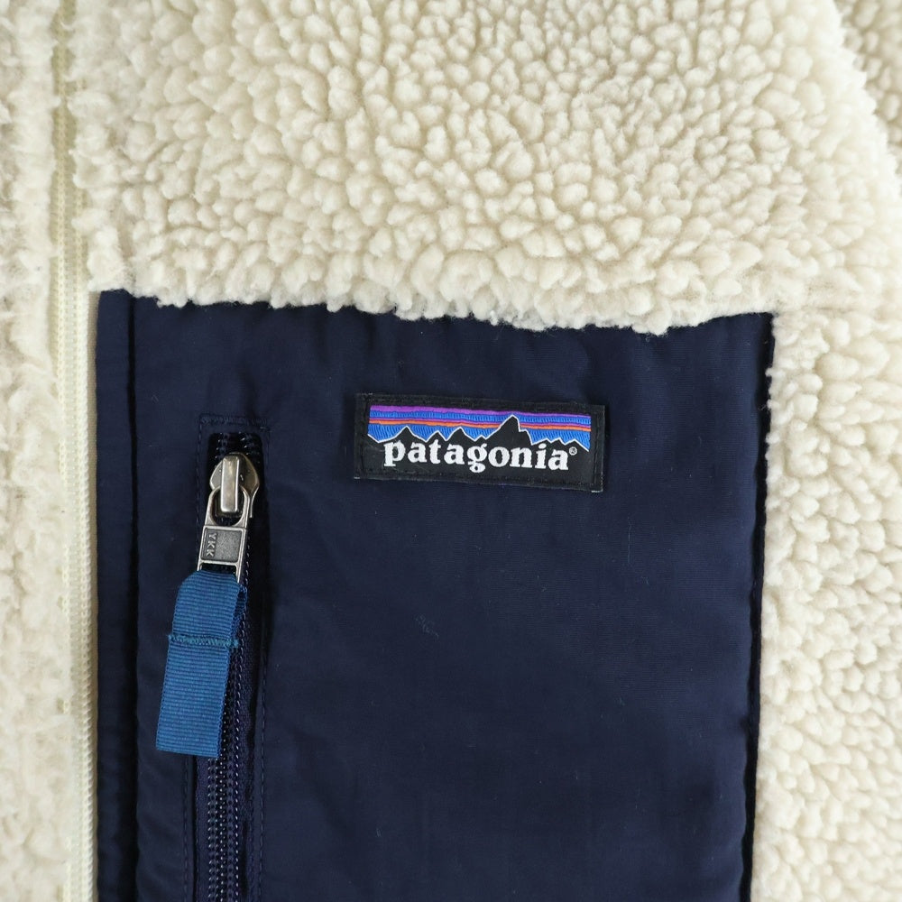 PATAGONIA(パタゴニア) 18AW CLASSIC RETRO-X クラシック レトロ ロゴパッチ ボア ジップアップ フリース ジャケット レディース ベージュ 23056FA18