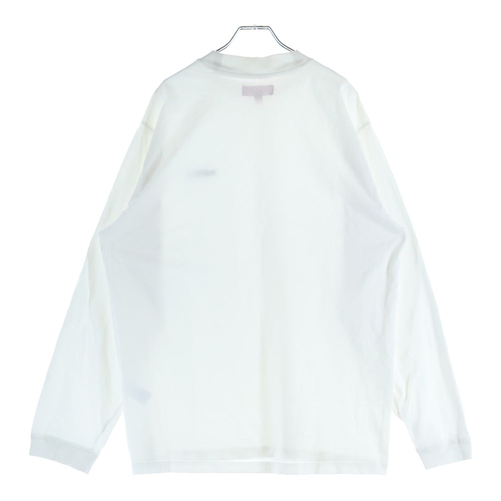 SUPREME(シュプリーム) 23AW Mock Neck L/S Top モックネック ロゴエンブロイダリー ロングスリーブ 長袖カットソーTシャツ ホワイト