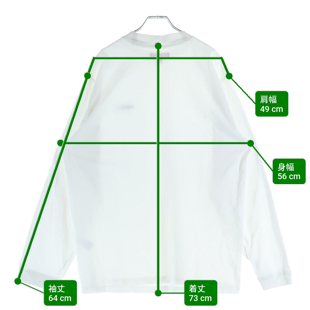 SUPREME(シュプリーム) 23AW Mock Neck L/S Top モックネック ロゴエンブロイダリー ロングスリーブ 長袖カットソーTシャツ ホワイト