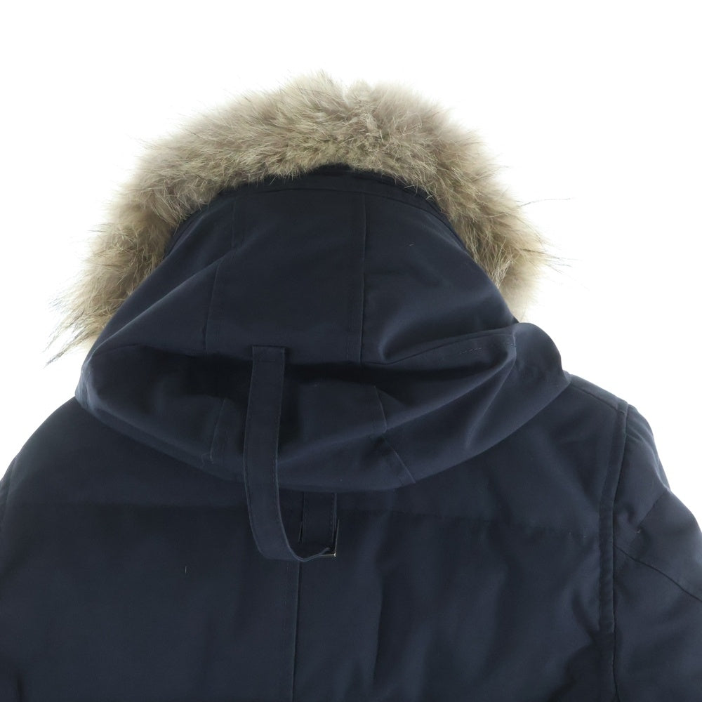 CANADA GOOSE(カナダグース) SHELBURNE PARKA FF シェルバーン フュージョンフィット ロゴワッペン フードファー ジップアップ ダウン ジャケット ネイビー レディース 3802LA