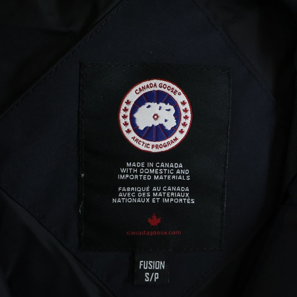CANADA GOOSE(カナダグース) SHELBURNE PARKA FF シェルバーン フュージョンフィット ロゴワッペン フードファー ジップアップ ダウン ジャケット ネイビー レディース 3802LA