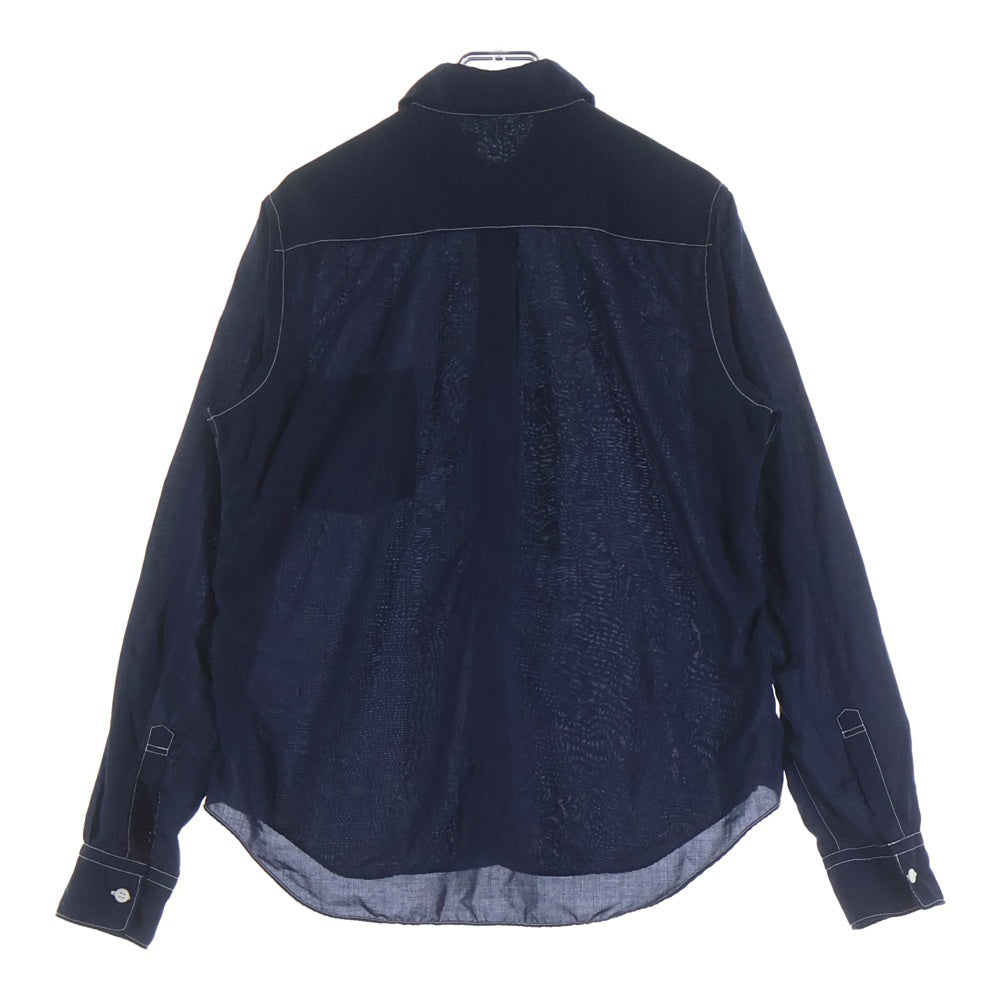 COMME des GARCONS COMME des GARCONS(コムデギャルソンコムデギャルソン) ステッチデザイン シャツカラー 長袖シャツ ネイビー RP-B012