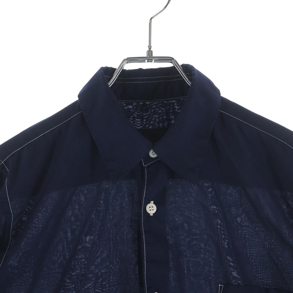 COMME des GARCONS COMME des GARCONS(コムデギャルソンコムデギャルソン) ステッチデザイン シャツカラー 長袖シャツ ネイビー RP-B012