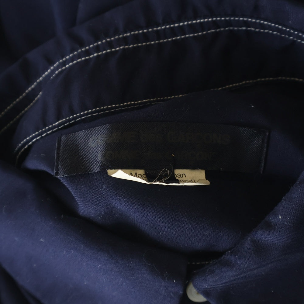 COMME des GARCONS COMME des GARCONS(コムデギャルソンコムデギャルソン) ステッチデザイン シャツカラー 長袖シャツ ネイビー RP-B012