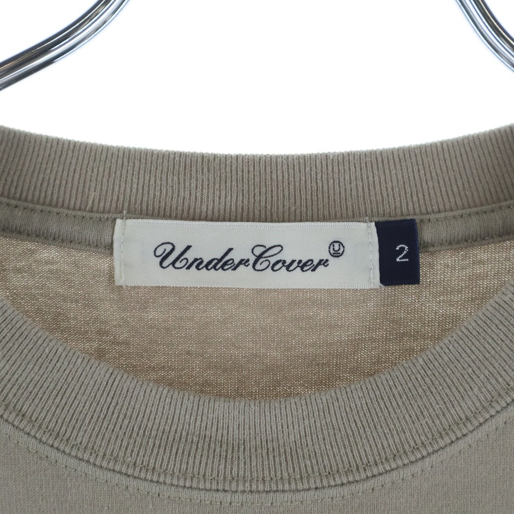 UNDERCOVER(アンダーカバー) フロントプリント コットン クルーネック半袖Tシャツ カットソー ベージュ UC2C3807
