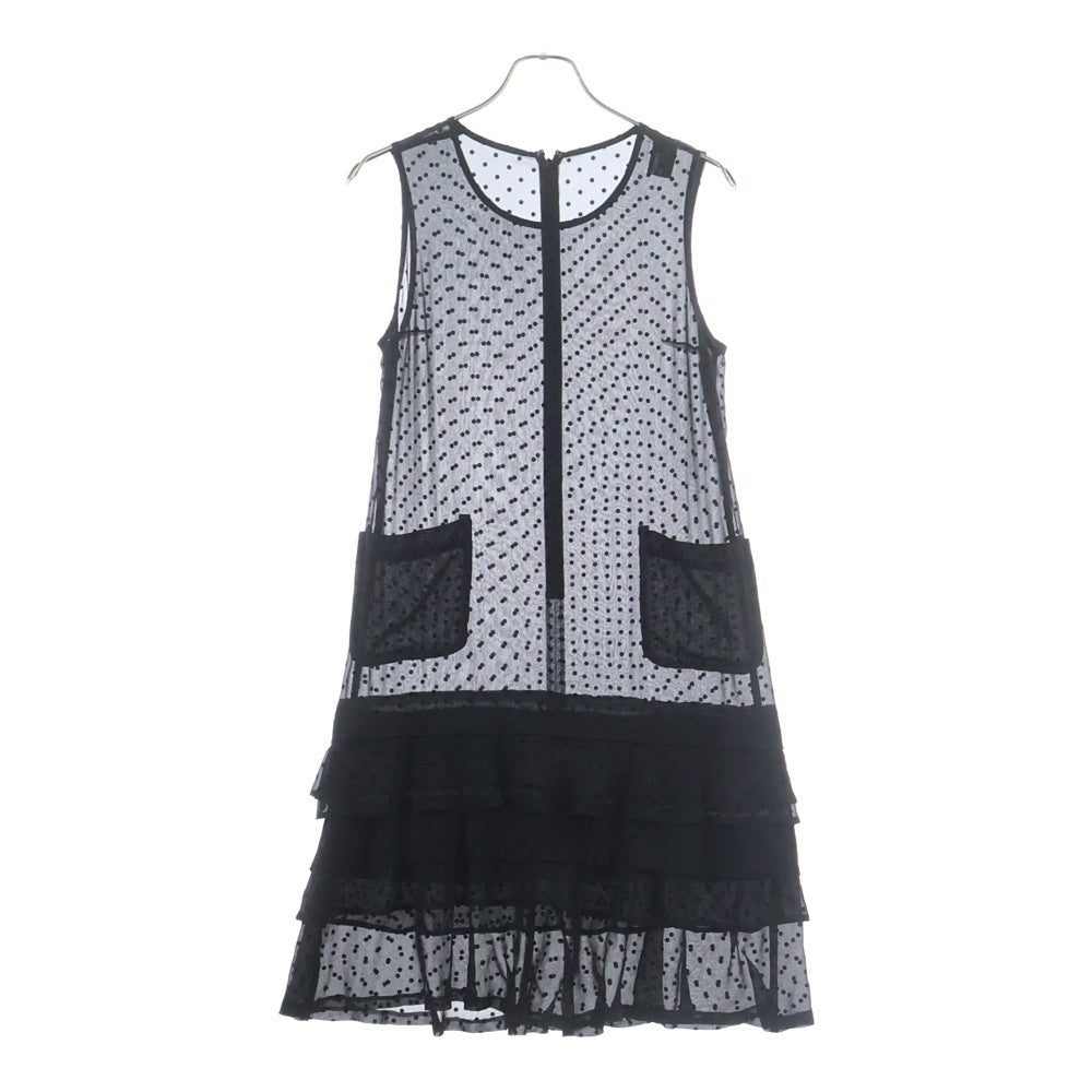 tricot COMME des GARCONS(トリコ コム デ ギャルソン) ドット柄 ノースリーブ シアーワンピース ブラック TD-O009 レディース