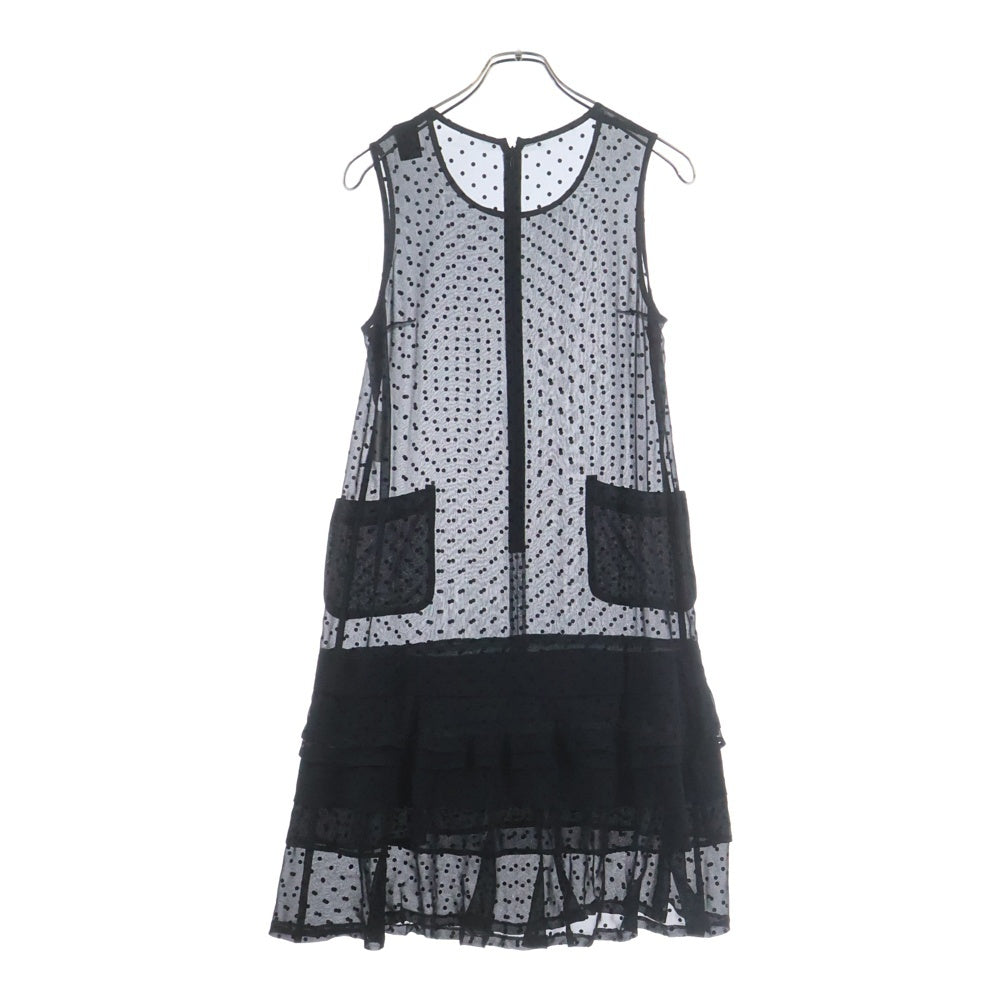 tricot COMME des GARCONS(トリコ コム デ ギャルソン) ドット柄 ノースリーブ シアーワンピース ブラック TD-O009 レディース
