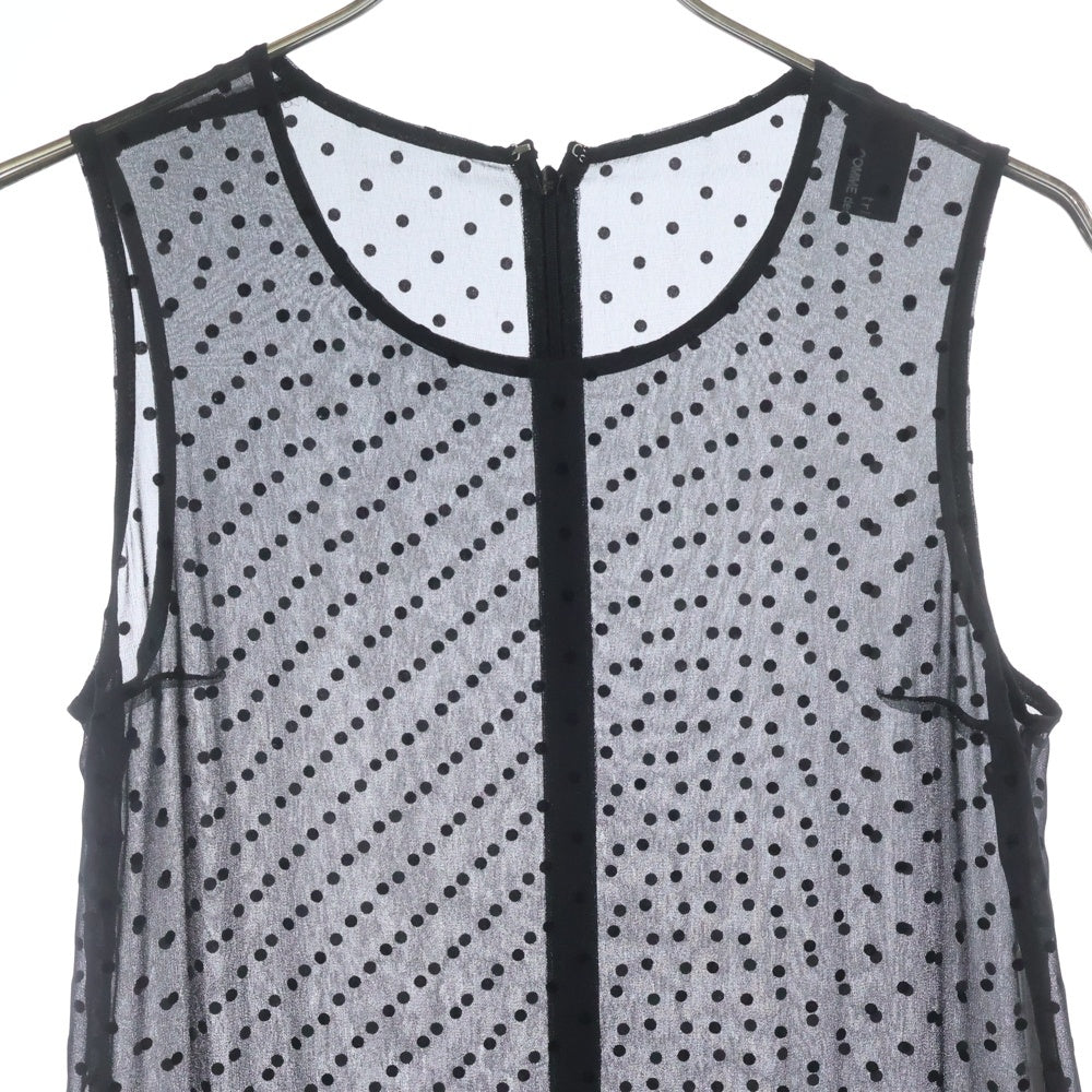 tricot COMME des GARCONS(トリコ コム デ ギャルソン) ドット柄 ノースリーブ シアーワンピース ブラック TD-O009 レディース