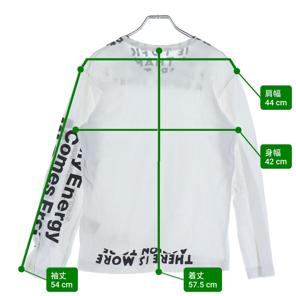 COMME des GARCONS(コムデギャルソン) 18AW ×MAISON MARGIELA HOLIDAYSCOLLECTION FREEDOM ホリデーズ コレクション フリーダム クルーネック長袖Tシャツ カットソー ホワイト OB-T003