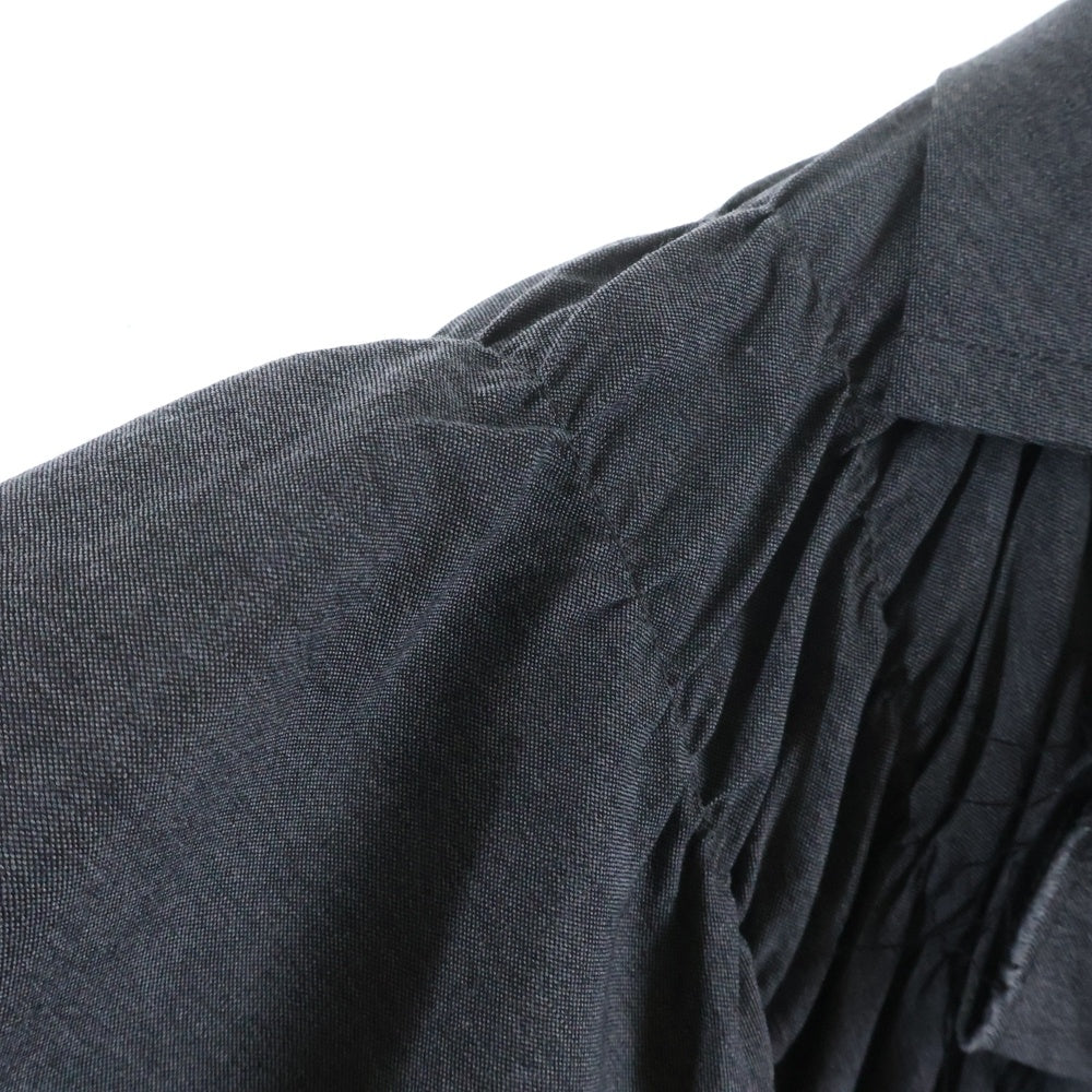 tricot COMME des GARCONS(トリコ コム デ ギャルソン) ギャザーデザイン ボタンアップ ウールワンピース グレー TA-C001 レディース