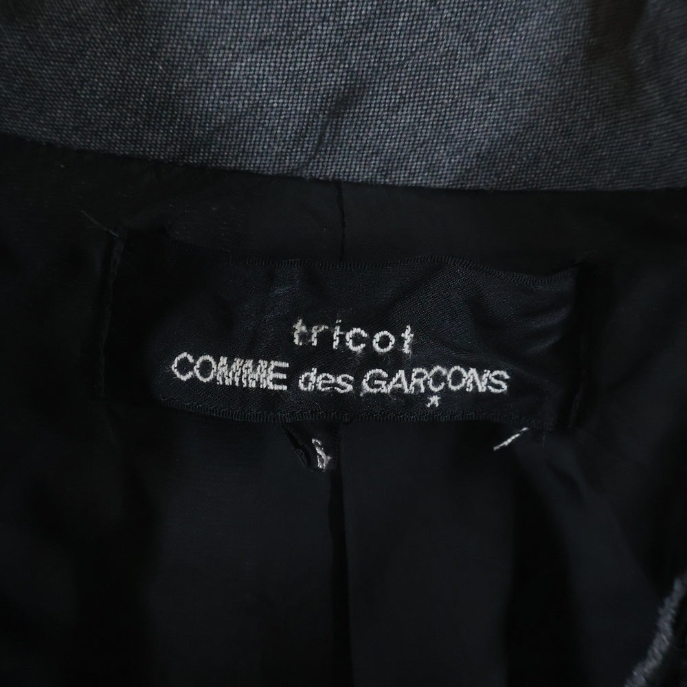 tricot COMME des GARCONS(トリコ コム デ ギャルソン) ギャザーデザイン ボタンアップ ウールワンピース グレー TA-C001 レディース