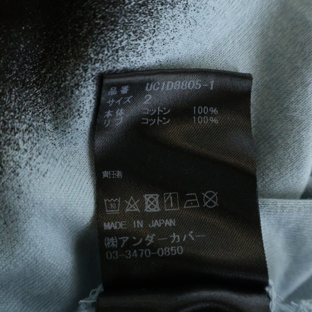 UNDERCOVER(アンダーカバー) フロントプリント ショート丈 クルーネック半袖Tシャツ カットソー ブルー UC1D8805-1