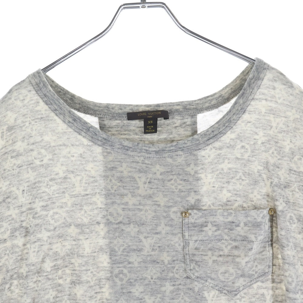LOUIS VUITTON(ルイヴィトン) 13SS モノグラム 胸ポケット クルーネック半袖Tシャツ カットソー グレー RW131WF3TS20JFZ